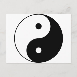 Yin Yang Ying Taoismus Sign Chinese Taijitu Black Postkarte