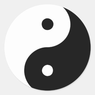 Yin Yang Ying Taoismus Sign Chinese Taijitu Black Runder Aufkleber