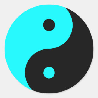 Yin Yang Ying Taoismus Sign Chinese Taijitu Blue Runder Aufkleber