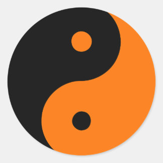 Yin Yang Ying Taoismus Sign Chinese Taijitu Orange Runder Aufkleber