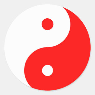 Yin Yang Ying Taoismus Sign Chinese Taijitu Red Runder Aufkleber