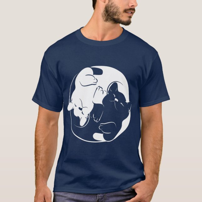 Yin Yang Yoga Zen    CatsYoga Geschenk Katze T-Shirt (Vorderseite)