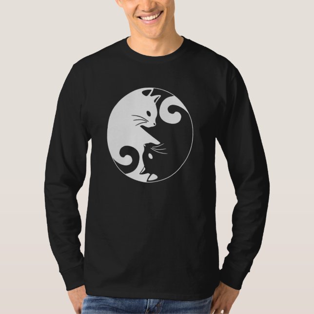 Yin Yang Yoga Zen Cute Cats for Cat  1 T-Shirt (Vorderseite)