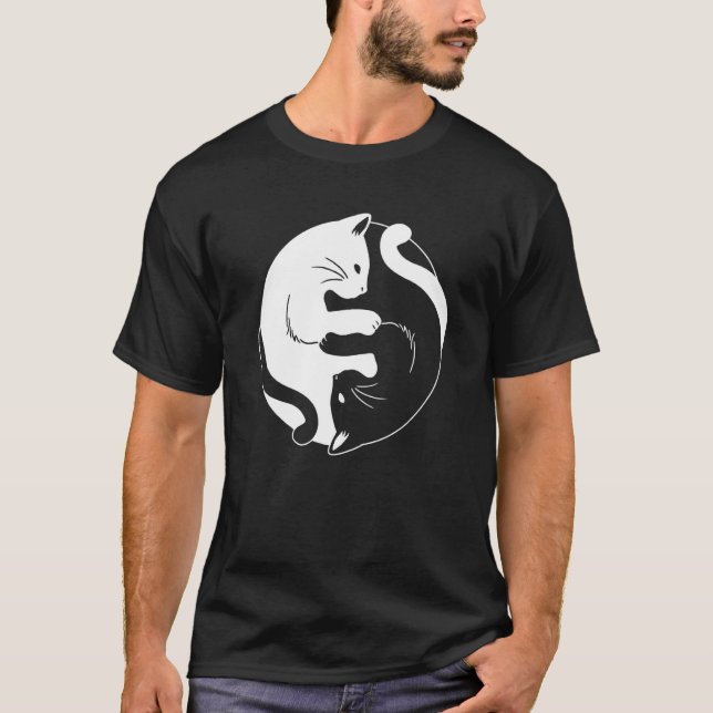 Yin Yang Yoga Zen Cute Cats for Yoga T-Shirt (Vorderseite)