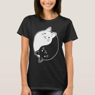 Yin Yang Zeichen Symbol Katze Katze T-Shirt