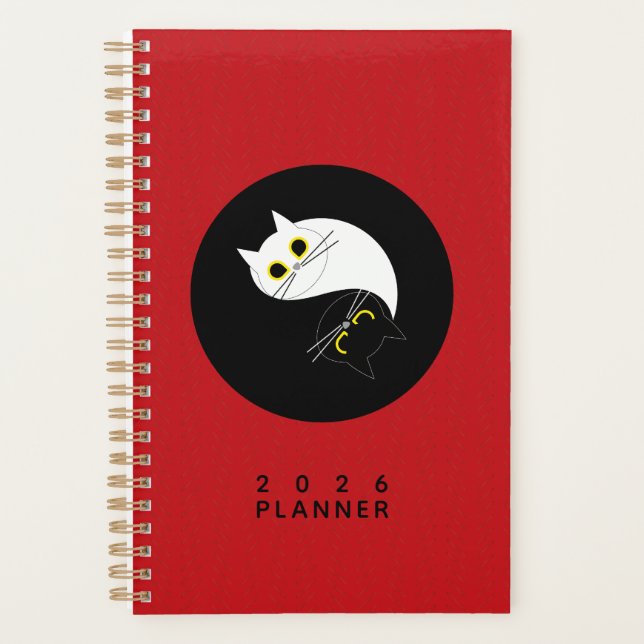 Yin Yang Zen Cat Planner Planer (Vorderseite)