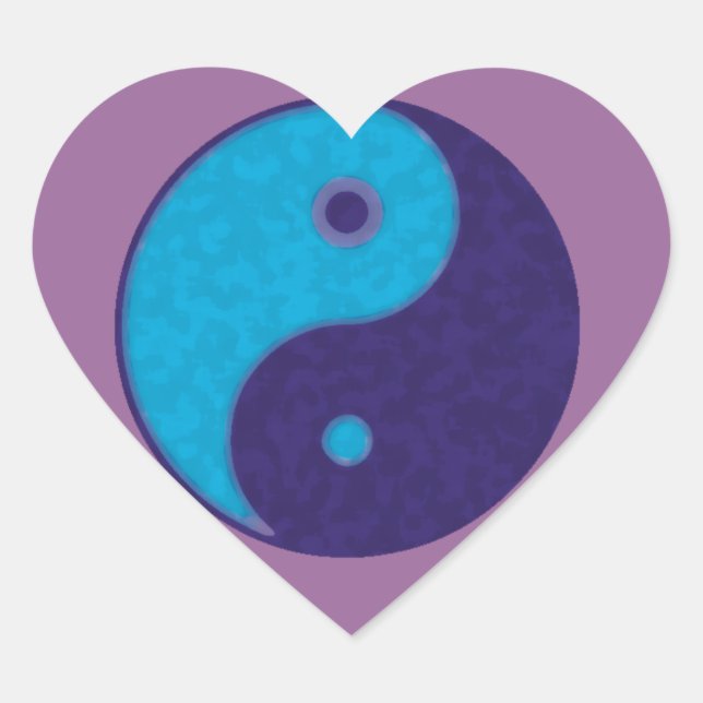 Yin Yang Zen Meditation Tao Herz-Aufkleber (Vorderseite)