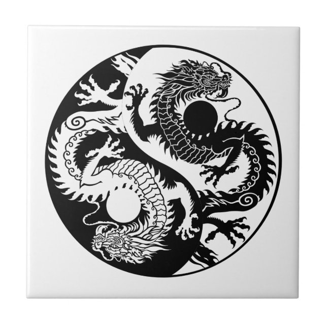YIN YANG ZWEI DRAGONS FLIESE (Vorderseite)