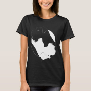 Yin Yang Zwergschnauzer Lustiges Hund-Symbol Medi T-Shirt