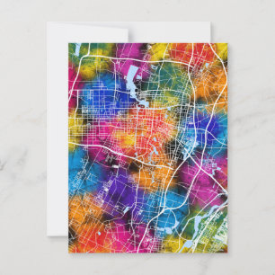 Yinchuan China Stadtplan Postkarte