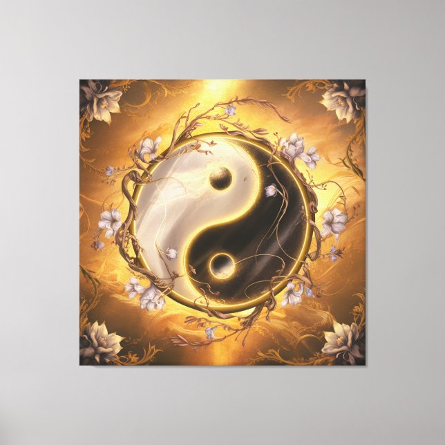 Ying und Yang Sacred Symbol Leinwanddruck (Vorderseite)