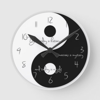 Ying und Yang-Uhr Runde Wanduhr