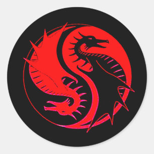 Ying Yang 3 Runder Aufkleber