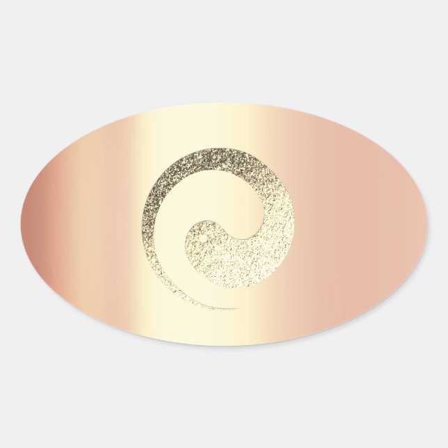 Ying Yang Balance Rose Gold Pace Spirituelle Infin Ovaler Aufkleber (Vorderseite)