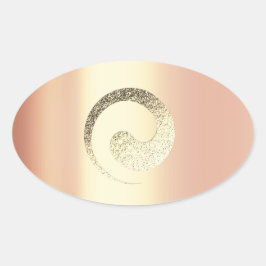 Ying Yang Balance Rose Gold Pace Spirituelle Infin Ovaler Aufkleber