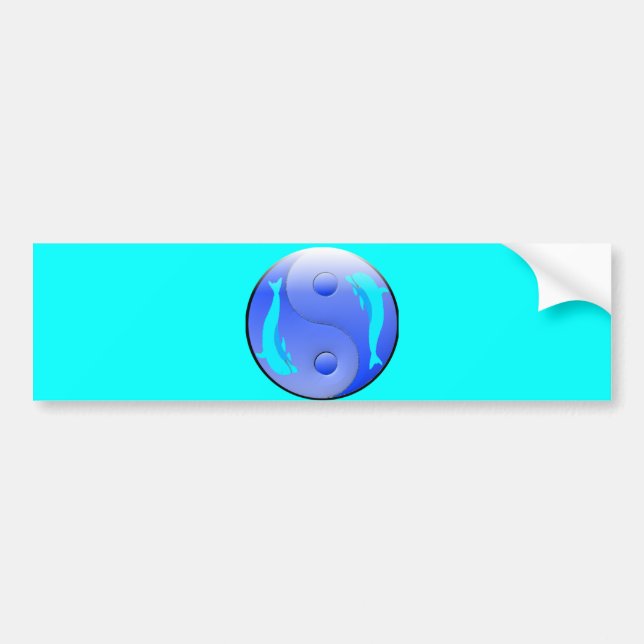 Ying-Yang Delphin Autoaufkleber (Vorne)
