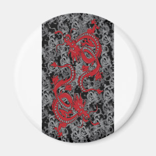 Ying Yang Drache oin Rot - Chinesisches Magnet