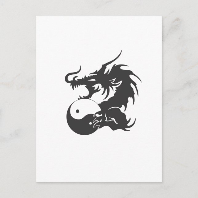 Ying Yang Dragon Postkarte (Vorderseite)