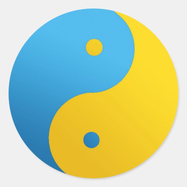 Ying Yang - im ukrainischen Stil Runder Aufkleber (Vorderseite)