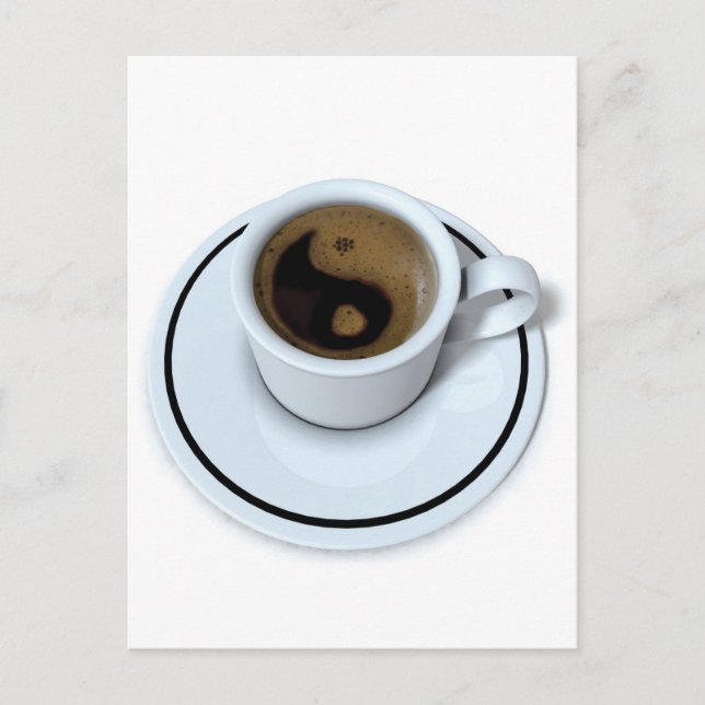 Ying Yang Kaffee Postkarte (Vorderseite)