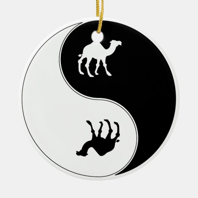 Ying Yang Kamel Keramikornament (Vorne)