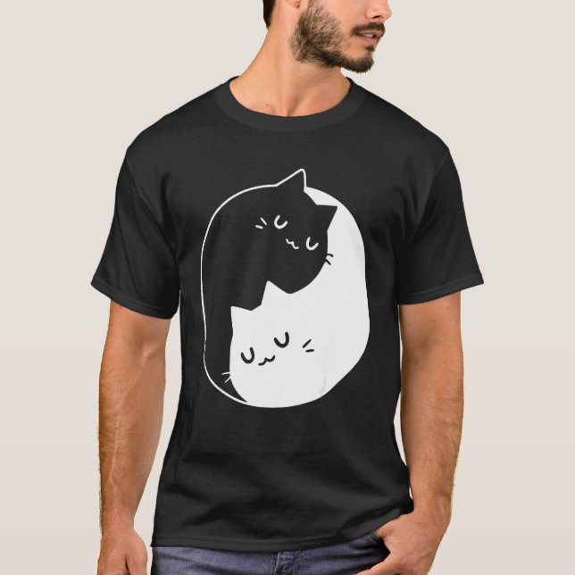 Ying Yang Katzen Katze T-Shirt Tee 1 (Vorderseite)