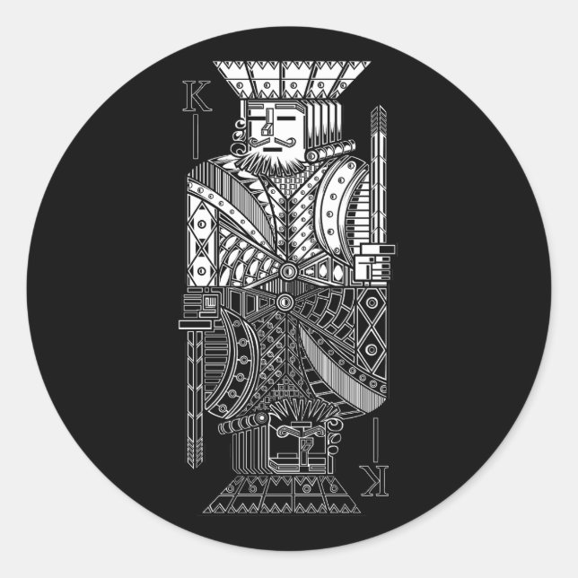 Ying Yang King Runder Aufkleber (Vorderseite)