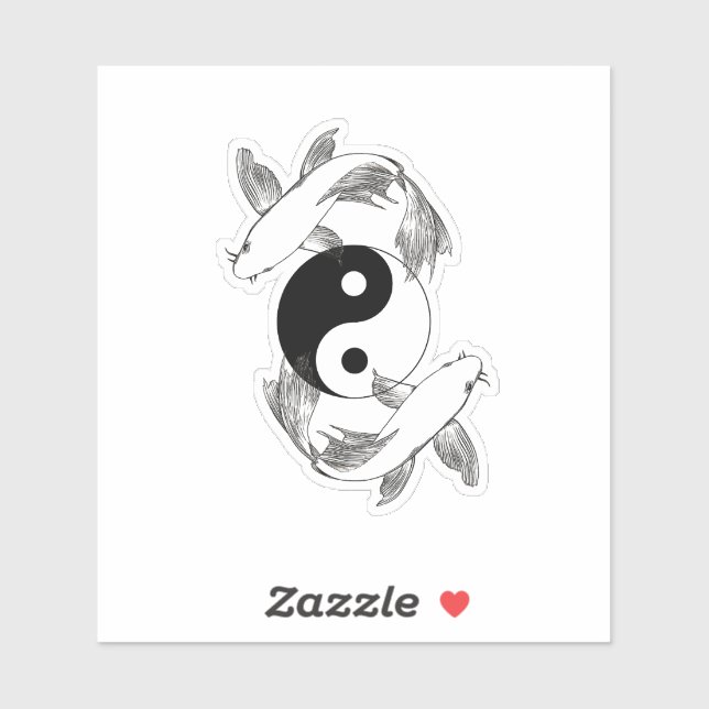 Ying Yang Koi-Fisch-Aufkleber Aufkleber (Blatt)