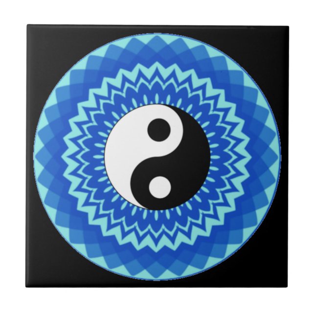 Ying yang mandala design (Yin und Yang Symbol)  Fliese (Vorderseite)