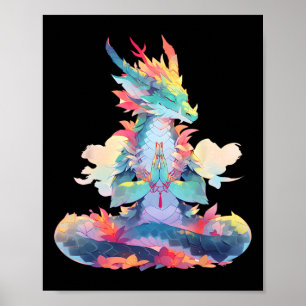 Ying Yang Meditation Drachen Qi Gong Yoga Meditati Poster