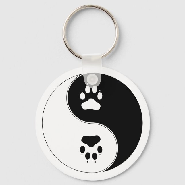 Ying Yang Paw Print Schlüsselanhänger (Vorderseite)