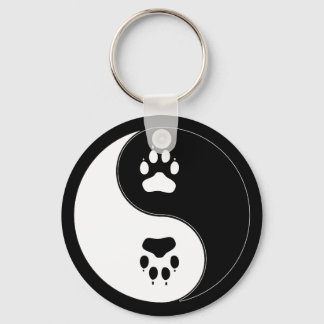 Ying Yang Paw Print Schlüsselanhänger