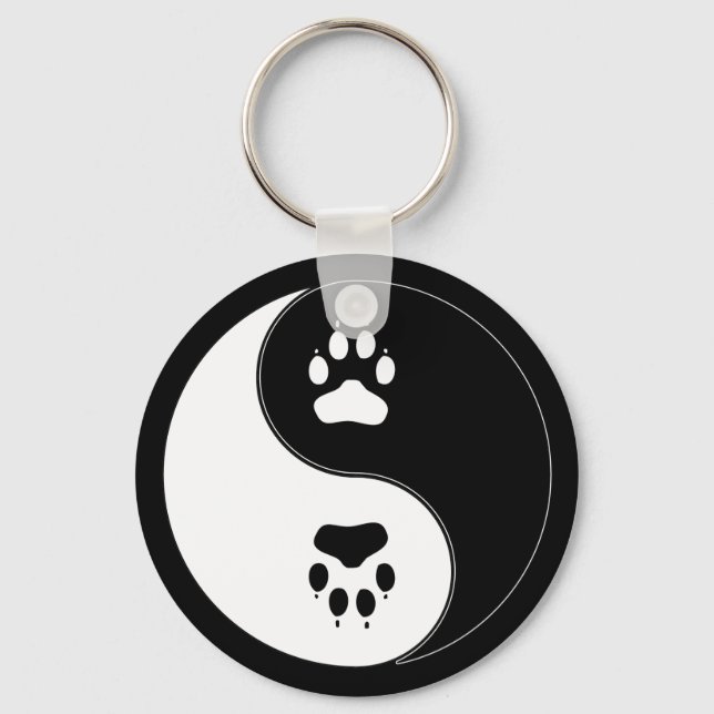 Ying Yang Paw Print Schlüsselanhänger (Vorderseite)