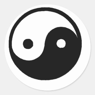 ying_yang runder aufkleber