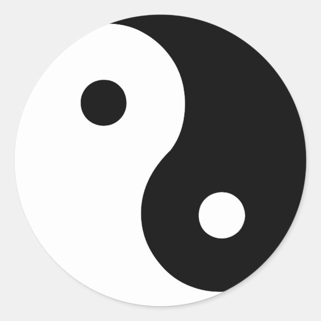 Ying Yang Runder Aufkleber (Vorderseite)