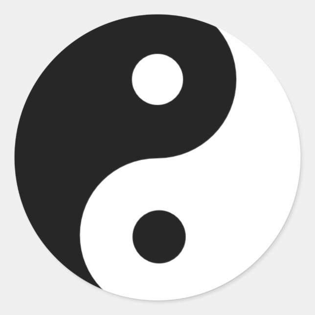 Ying Yang Runder Aufkleber (Vorderseite)