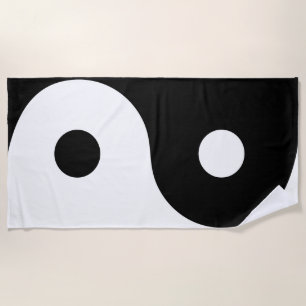 Ying Yang Schwarzweiss-Badetuch Strandtuch