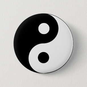 Ying Yang Schwarzweiss-Symbol Button