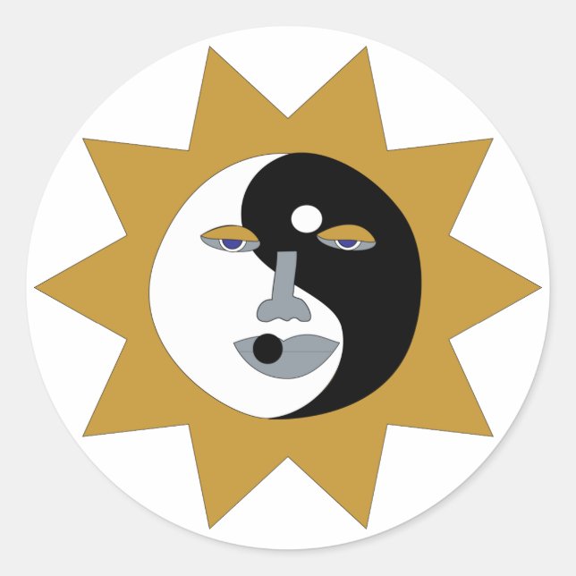 Ying Yang Sun Stickers (Vorderseite)