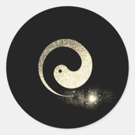Ying Yang Symbol Balance Herz Gold Pace Spirituell Runder Aufkleber
