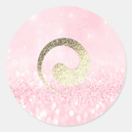 Ying Yang Symbol Balance Pink Gold Pace Spirituell Runder Aufkleber