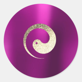 Ying Yang Symbol Balance Pink Gold Pace Spirituell Runder Aufkleber