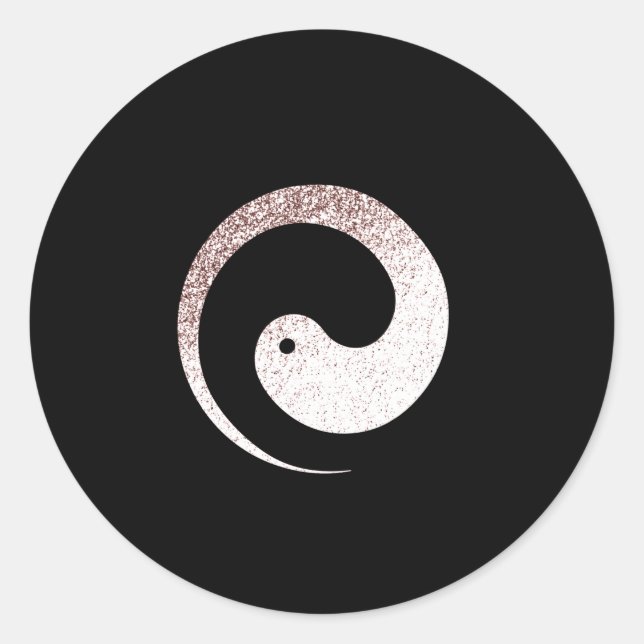 Ying Yang Symbol Balance Rose Black Pace Spirituel Runder Aufkleber (Vorderseite)