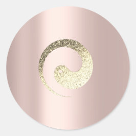 Ying Yang Symbol Balance Rose Gold Pace Spirituell Runder Aufkleber
