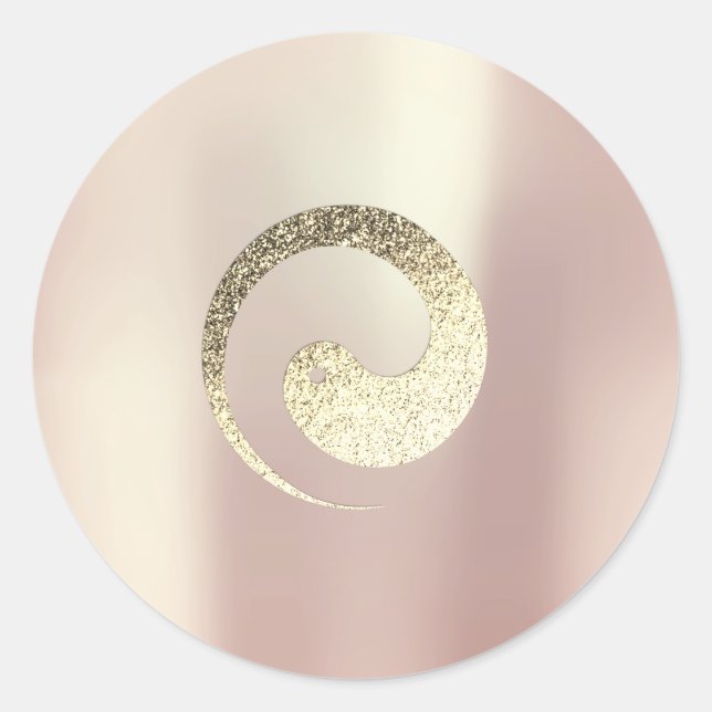 Ying Yang Symbol Balance Rose Gold Pace Spirituell Runder Aufkleber (Vorderseite)