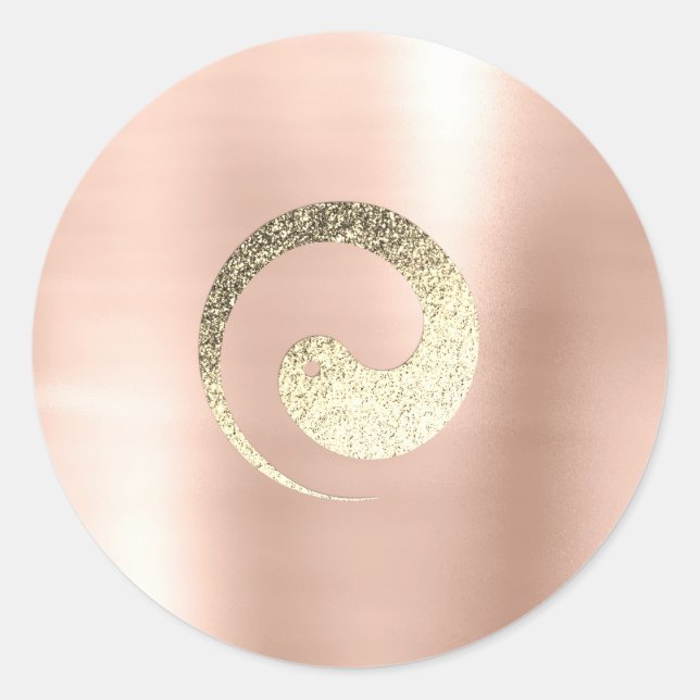 Ying Yang Symbol Balance Rose Gold Pace Spirituell Runder Aufkleber (Vorderseite)