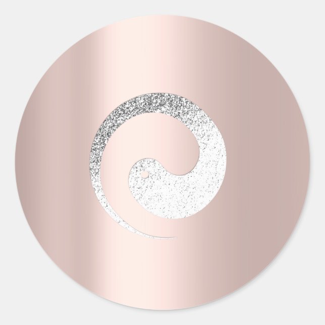 Ying Yang Symbol Balance Rose Grau Pace Spirituell Runder Aufkleber (Vorderseite)