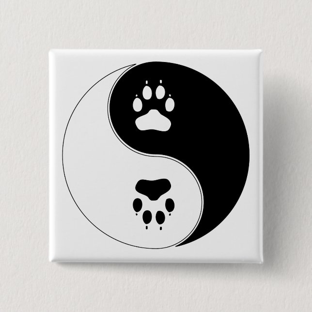 Ying Yang Tatzen-Druck Button (Vorderseite)