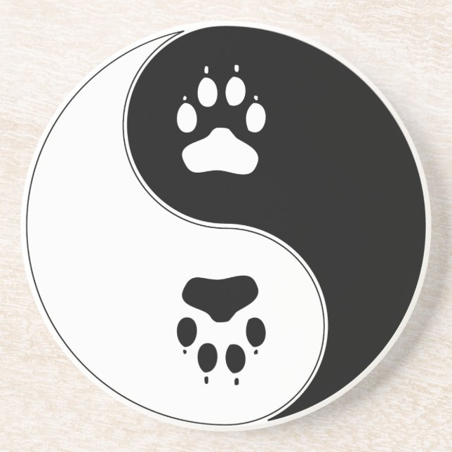 Ying Yang Tatzen-Druck Sandstein Untersetzer (Vorne)