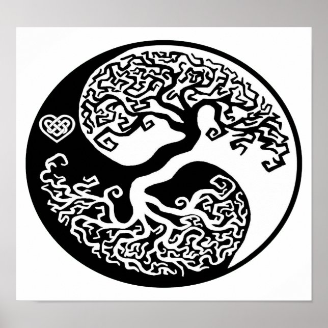 Ying-Yang-Tree-Kreis Poster (Vorne)